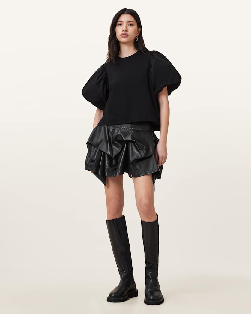 Hitch Leather Mini Skirt
