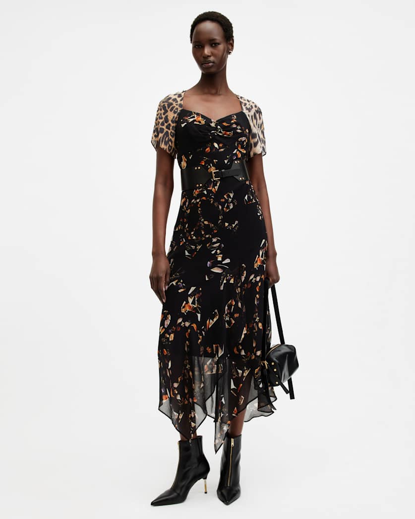 Leah Floral Print Midi Dress
