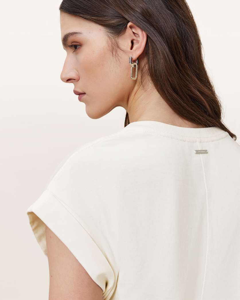 Mira Cropped Satin Drawcord T-Shirt