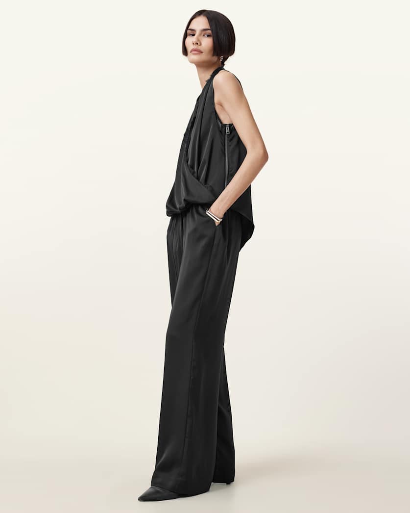 Abi Lace Trim Draped Top