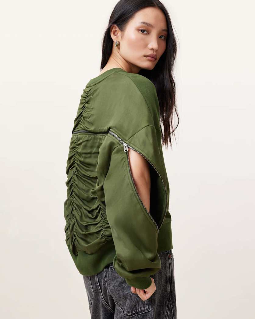 Peggy Zip Sleeve Relaxed Fit Sweatshirt
