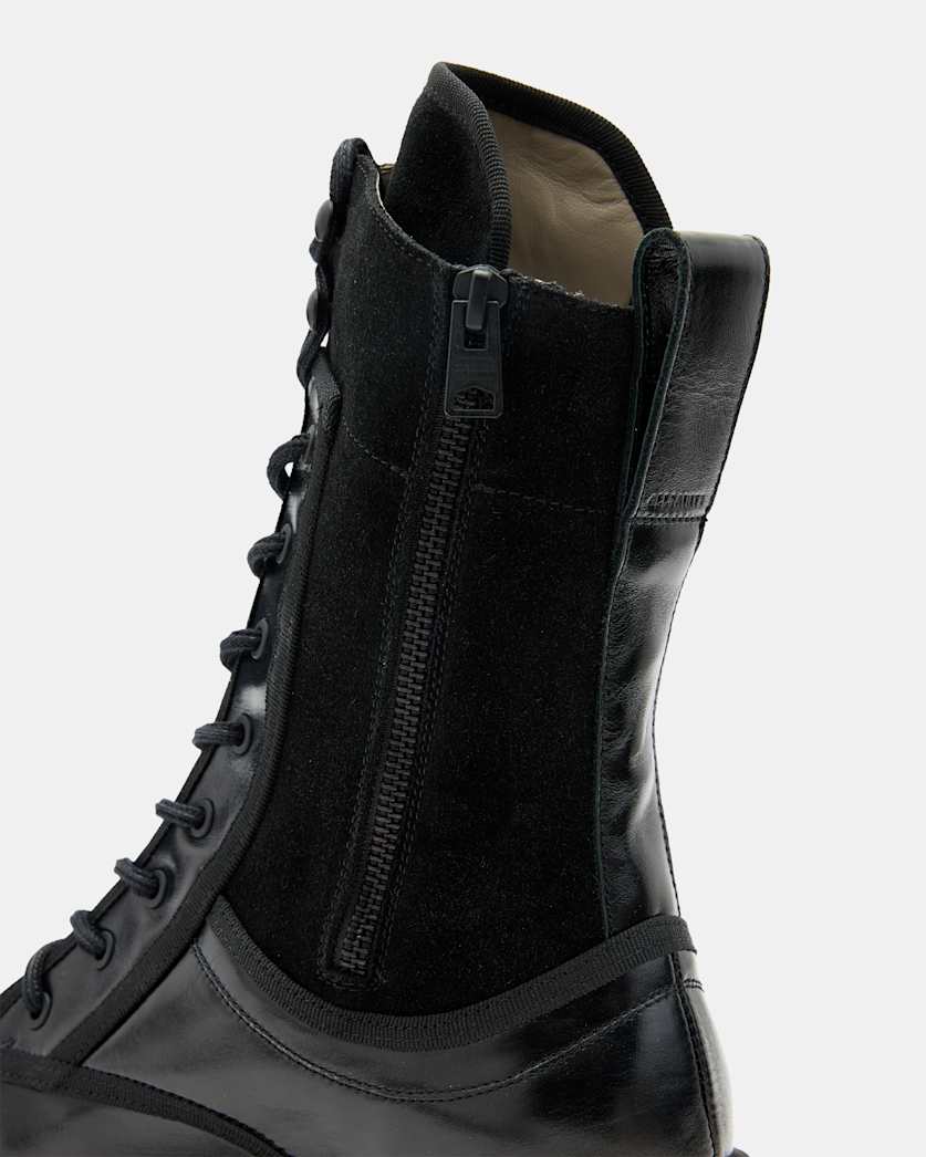 Alexia Lace Up Chunky Leather Boots