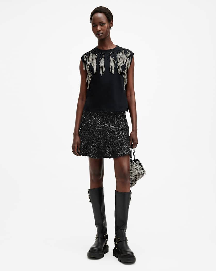 Ivy Embellished Mini Skirt