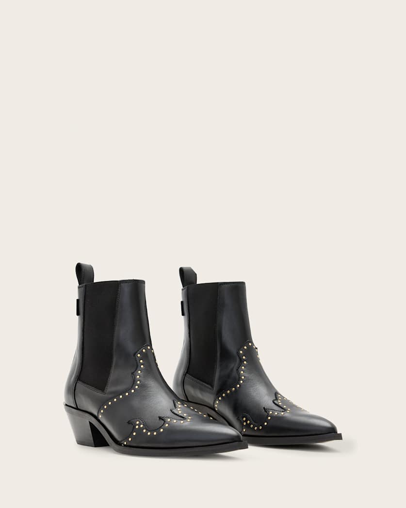 Denver Studded Leather Western Boots