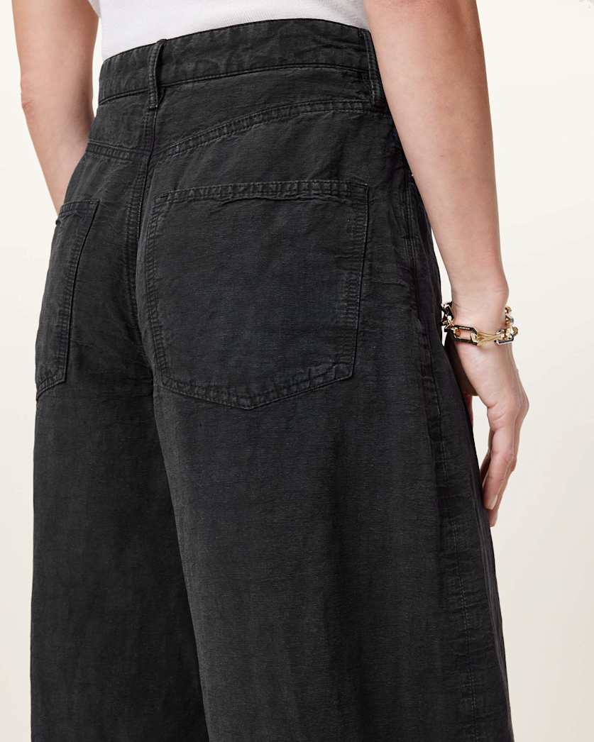 Jett Barrel Leg Linen Blend Trousers