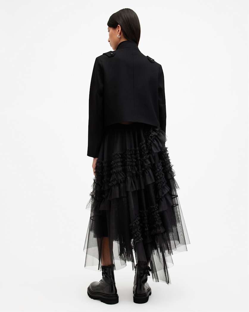 Jen Tulle Asymmetric Maxi Skirt