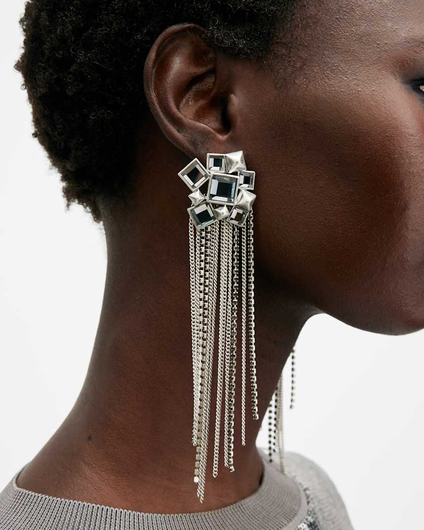 Viola Large Chain Fringed Earrings