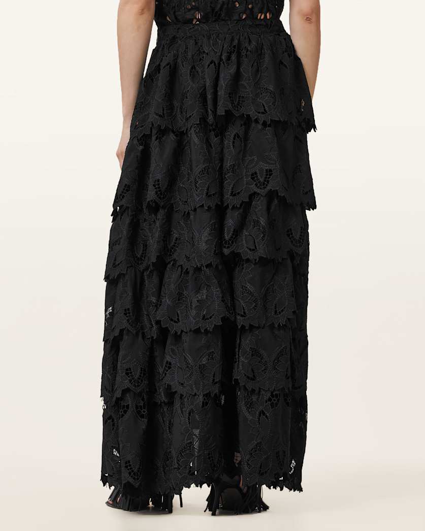 Cavarly Embroidered Maxi Skirt