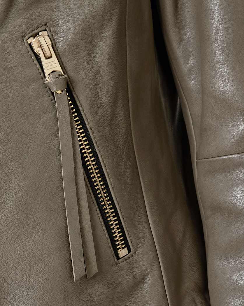Dalby Slim Fit Leather Biker Jacket