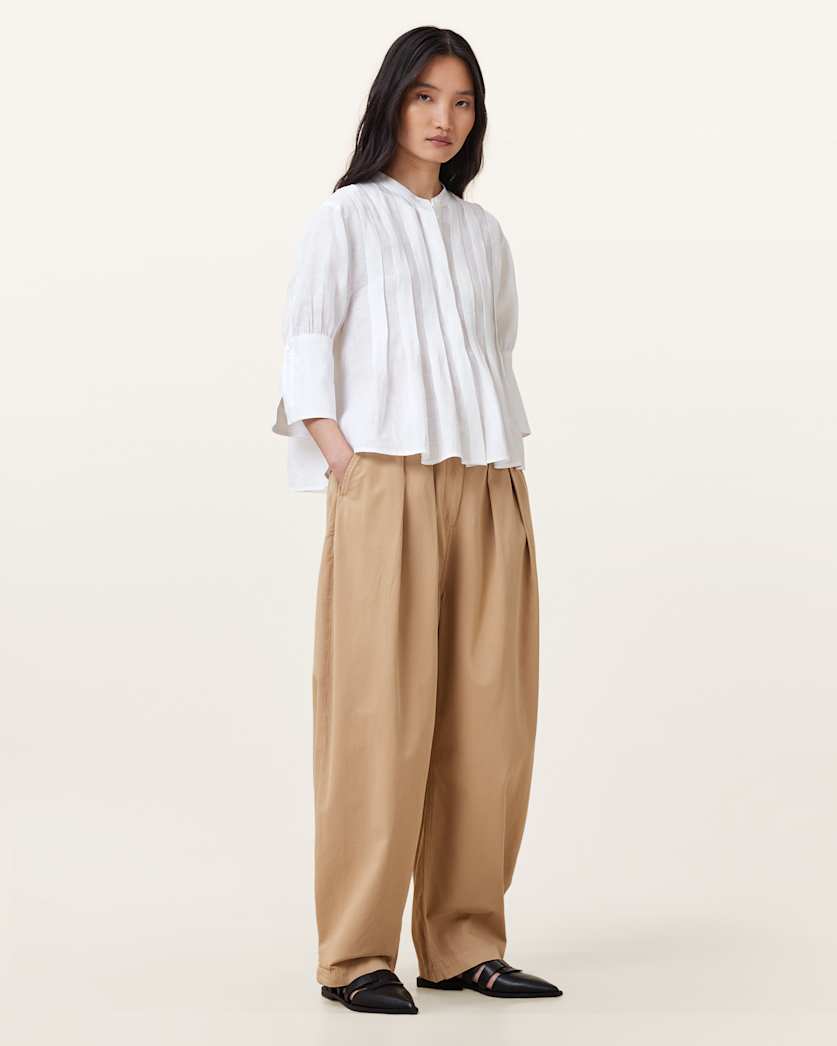 Inara Pleated Linen Shirt