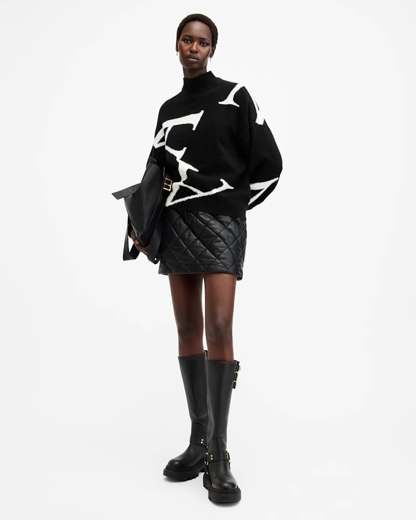 A Star High Neck Jacquard Jumper