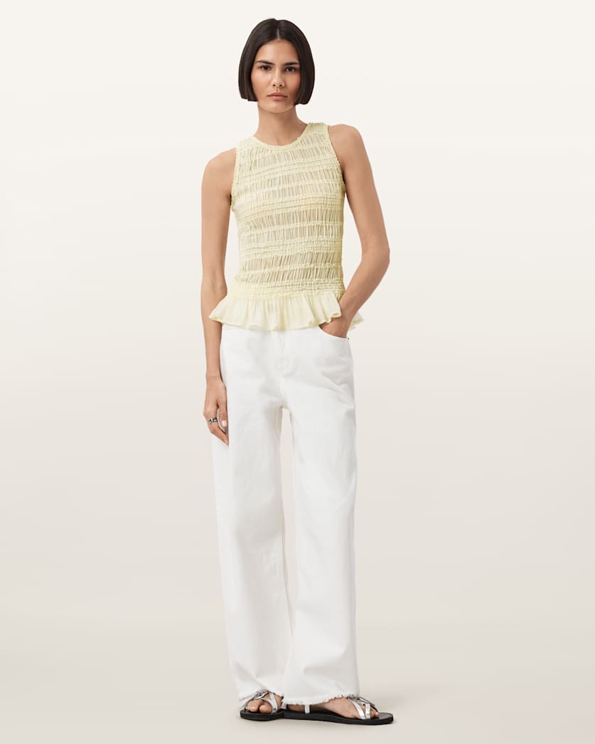 Marion Shirred Sleeveless Top