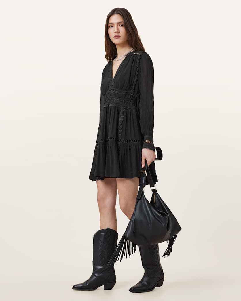 Xanthe Lace-Trimmed Mini Dress