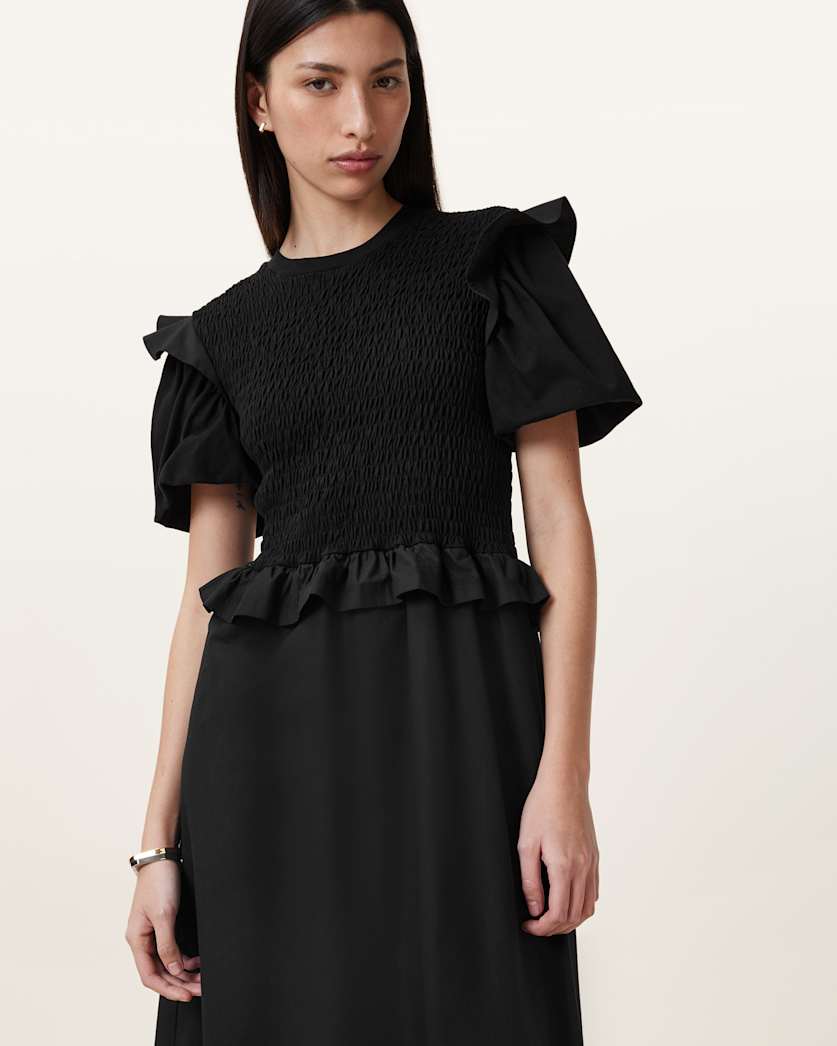 Ode Puff Sleeve Midi Dress
