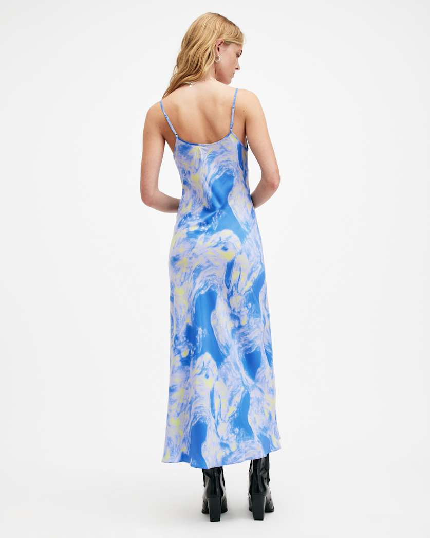 Bryony Spiral Print Midi Slip Dress