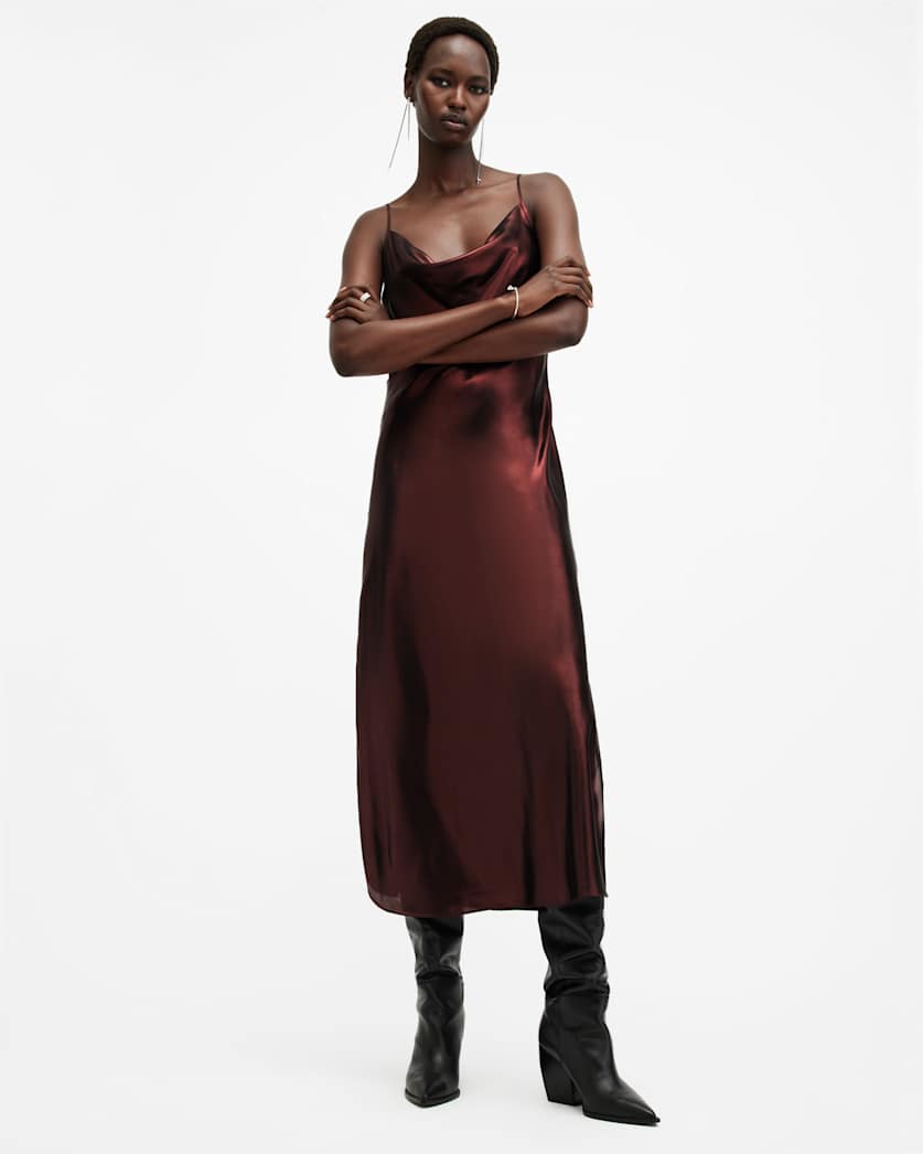 Hadley Metallic Midi Slip Dress