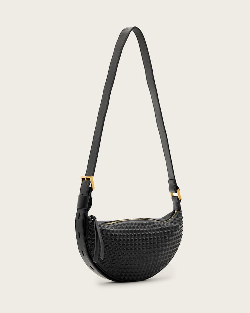 Half Moon Studded Crossbody Bag