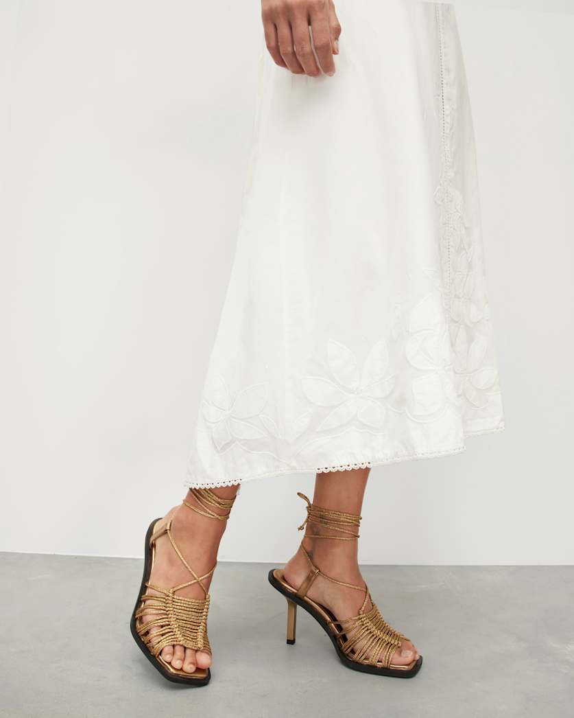 Mala Floral Broderie Cut Out Maxi Dress