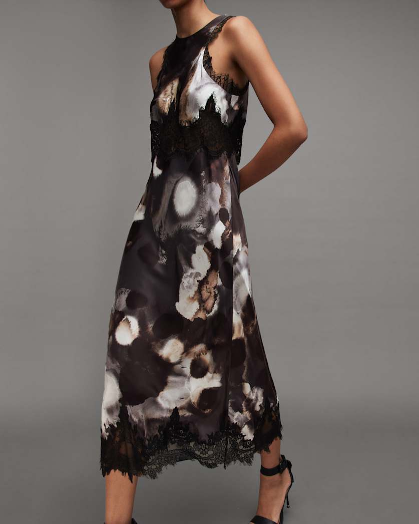 Alula Mars Print Silk Blend Maxi Dress