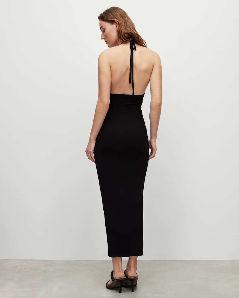 Toni Adjustable Tie Ribbed Maxi Dress