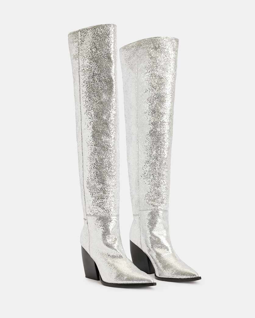 Reina Metallic Leather Boots