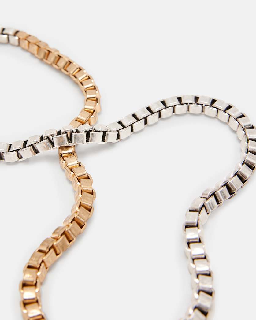 Box Chain Two Tone Necklace
