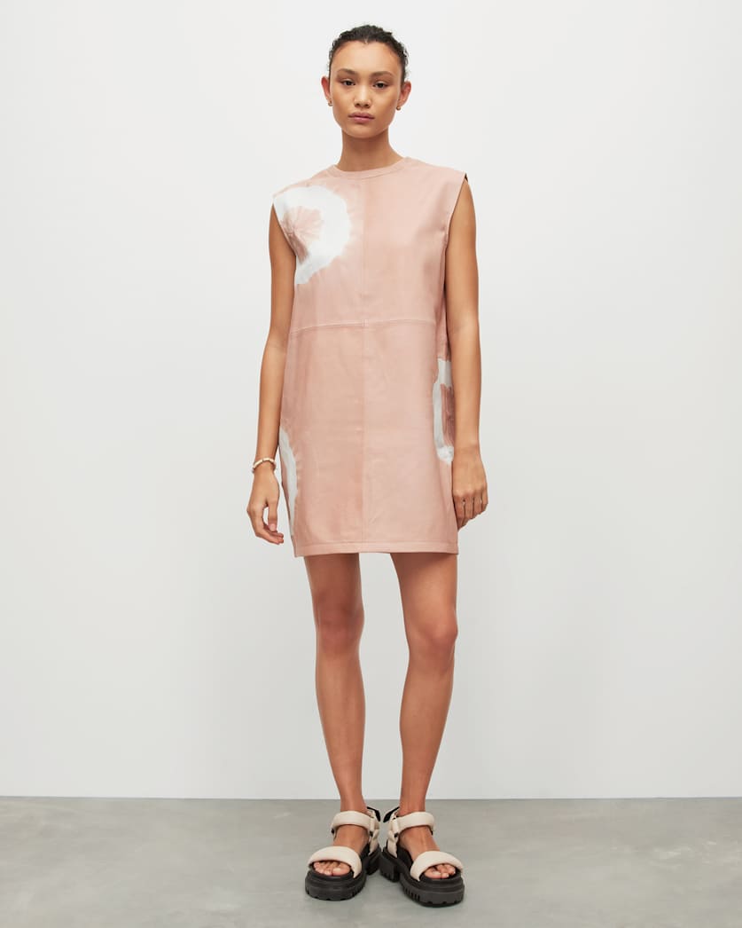 Mika Leather Tie Dye Relaxed Mini Dress