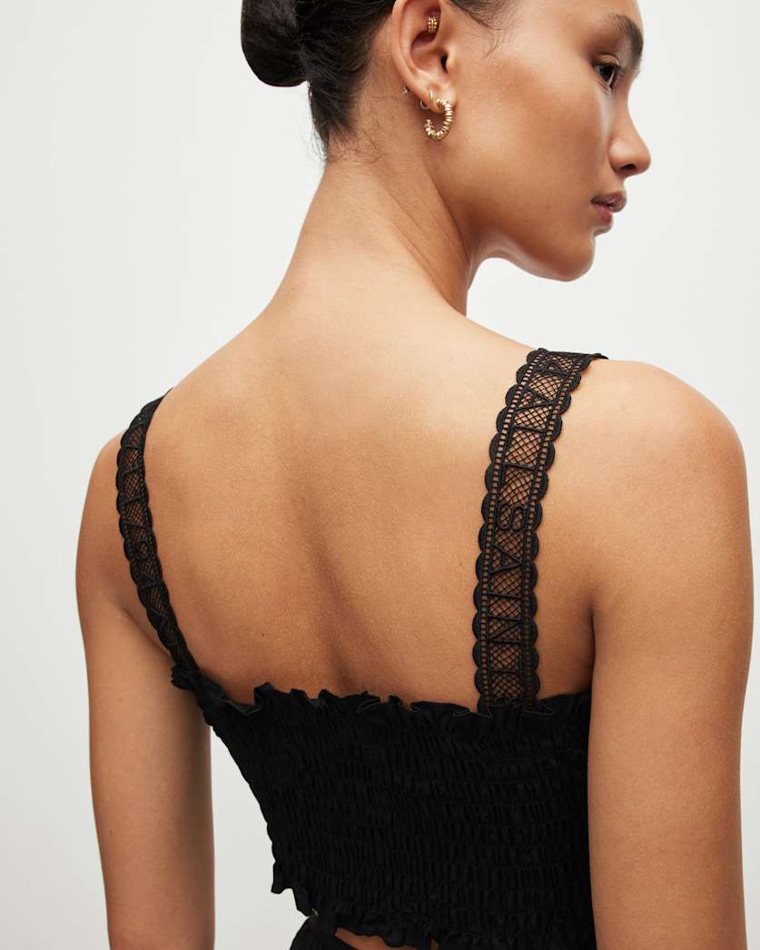 Alex Smock Embroidery Super Cropped Top