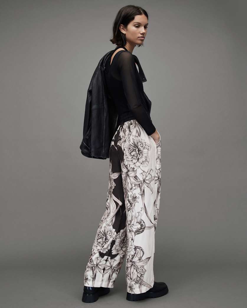 Tyler Silk Blend Pattie Floral Trousers