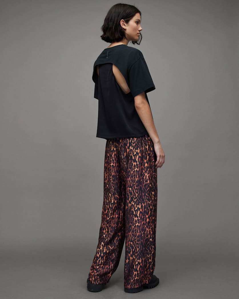 Tyler Silk Blend Leopard Anita Trousers