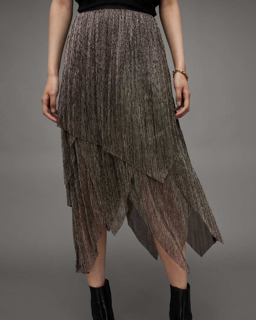 Veena Tulle Layered Midi Skirt