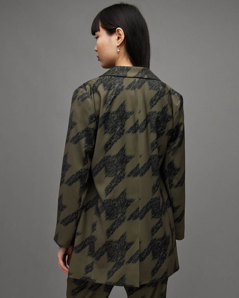 Aleida Toni Houndstooth Print Blazer