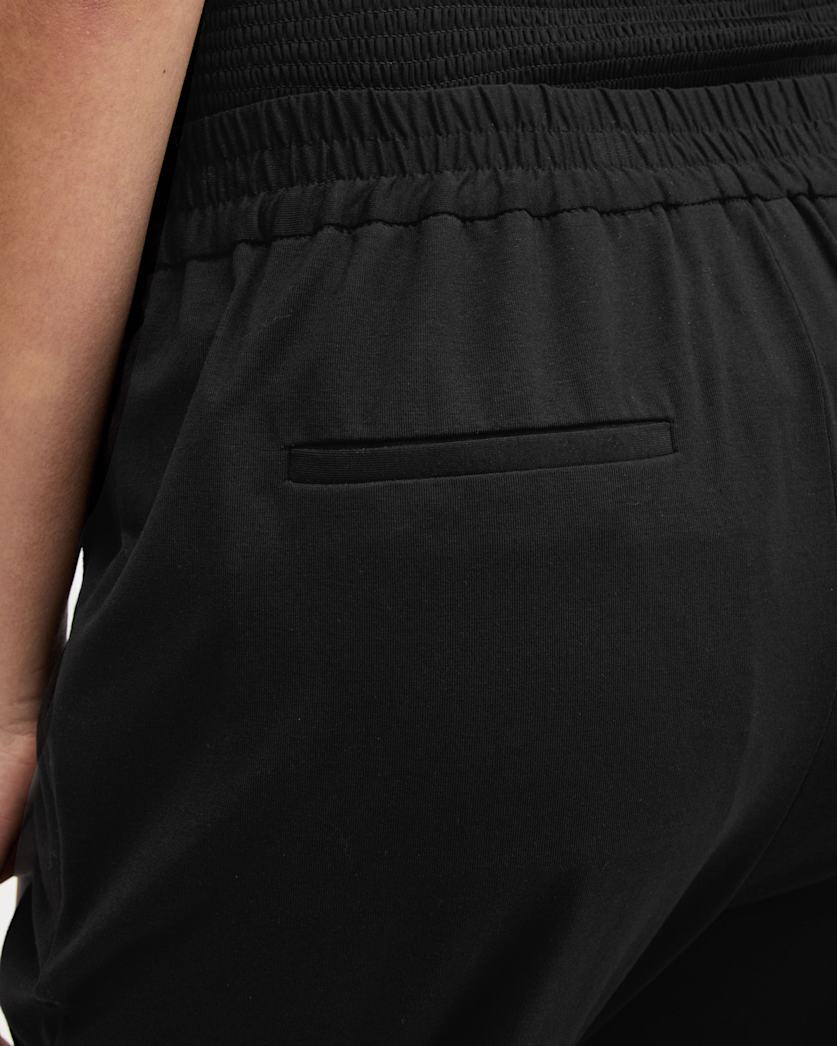 Aleida Mid-Rise Tapered Jersey Trousers