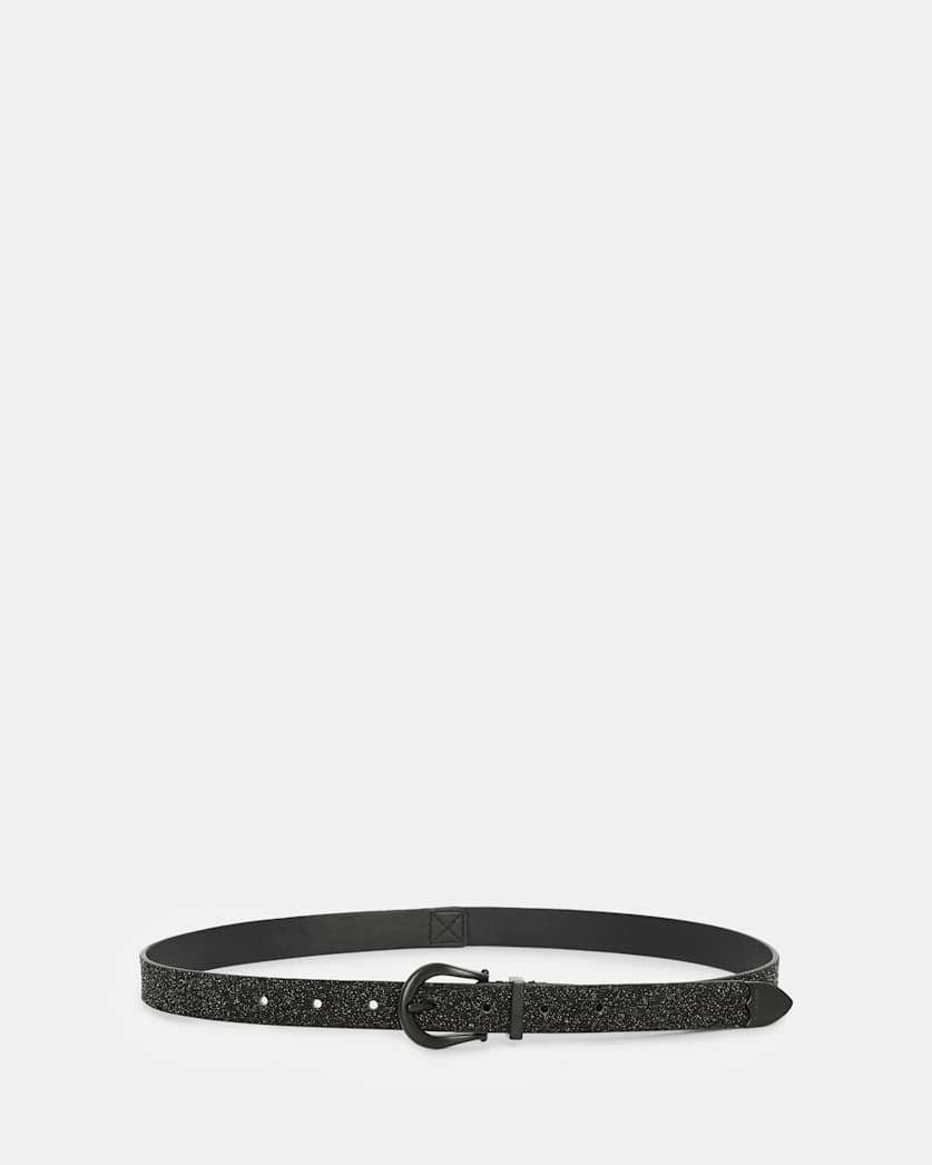 Luna Sparkle Skinny Leather Western Belt