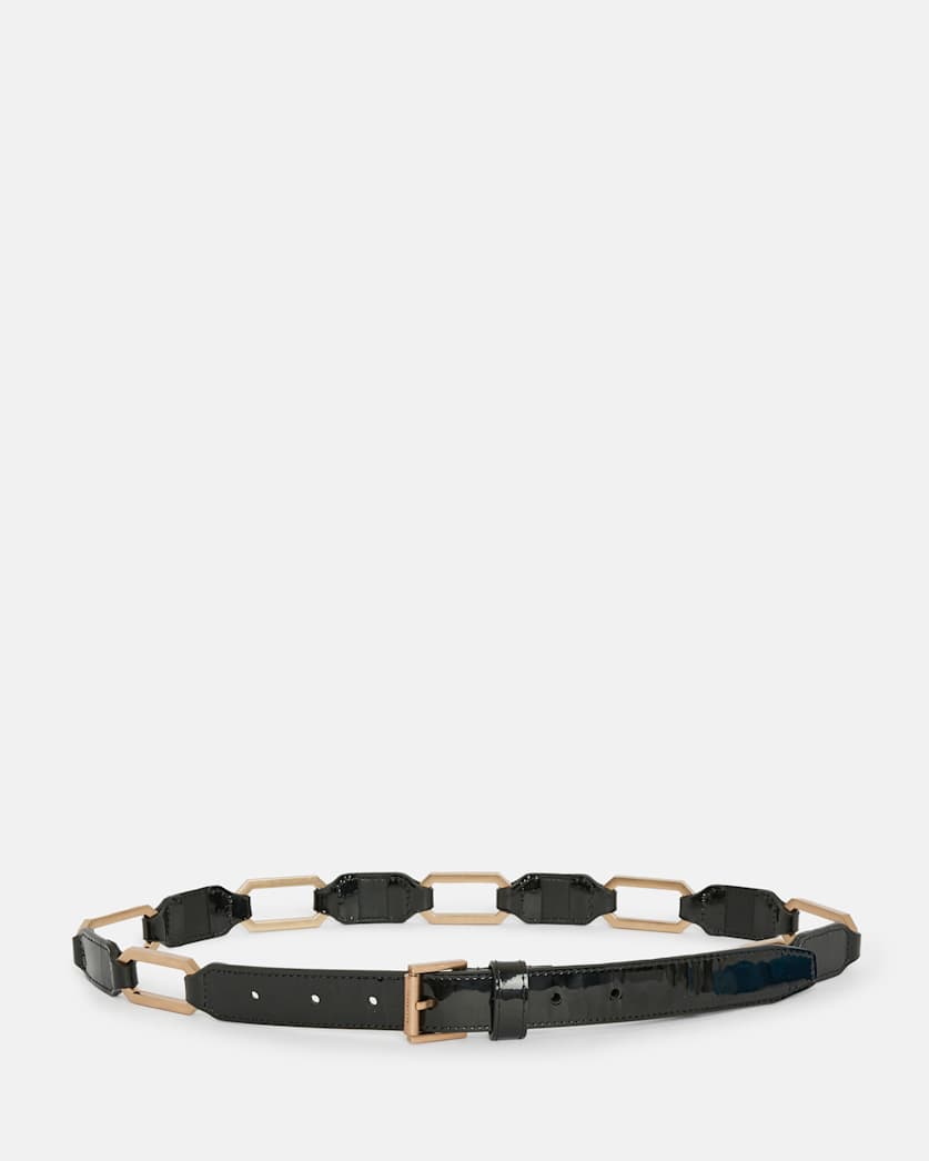 Dakota Leather Hexagon Link Belt