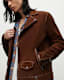 Milo Asymmetric Zip Suede Biker Jacket