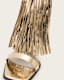 Paola Fringed Metallic Leather Heeled Sandals