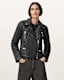 Cargo Distressed Leather Biker Jacket