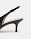 Grace Leather Chain Slingback Heels