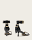 Noir Leather Heeled Sandals