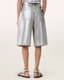 Louie Metallic Long Denim Shorts