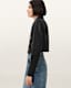 Elora Cropped Slim Leather Biker Jacket