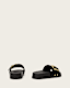 Ellie Raffia Buckle Leather Sliders