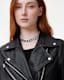 Billie Pearl Embellished Leather Biker Jacket