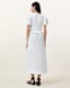 Ode Shirred Puff Sleeve Midi Dress