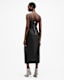 Norlene Scoop Neck Leather Midi Dress