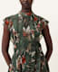 Fleur Printed Asymmetric Mini Dress