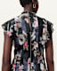 Fleur Printed Asymmetric Mini Dress