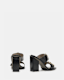 Camille Leather Buckle Strap Block Heels