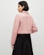 Elora Cropped Leather Biker Jacket